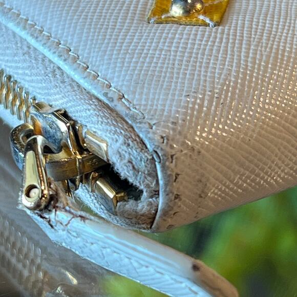 PRADA Continental Floral Appliqué Saffiano Leather Wallet - Picture 11 of 14